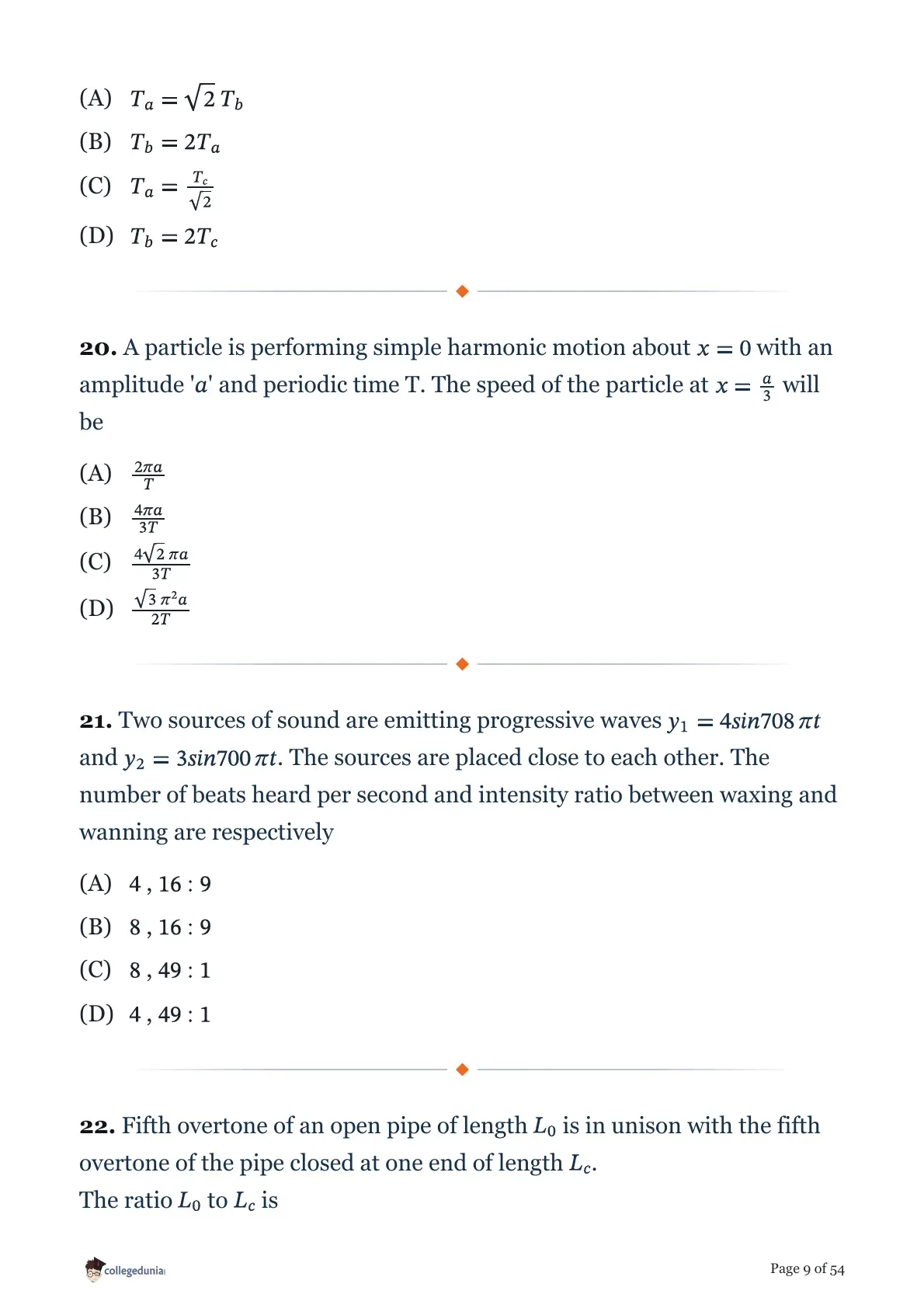 MHT CET 2026 April 18 Shift 1 PCM Question Paper page 9
