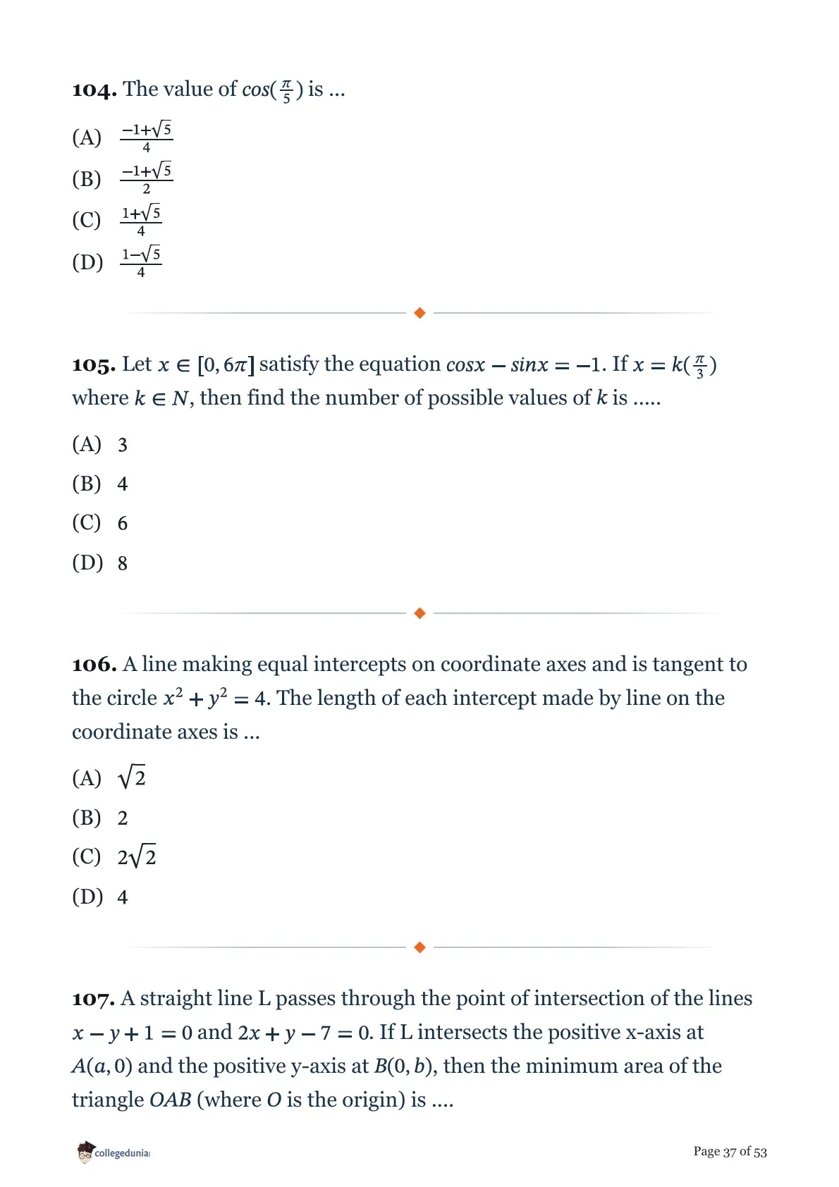 MHT CET 2026 April 19 Shift 1 PCM Question Paper page 37