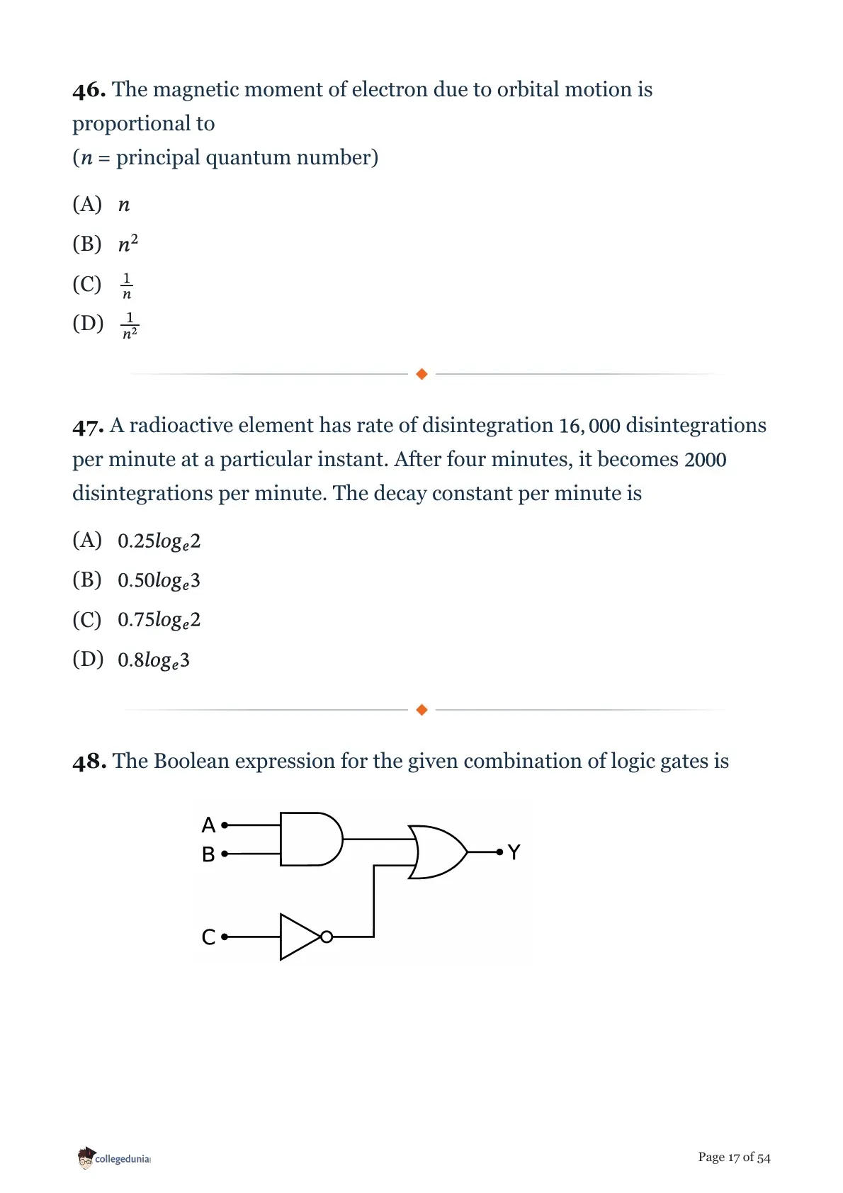 MHT CET 2026 April 19 Shift 2 PCM Question Paper page 17