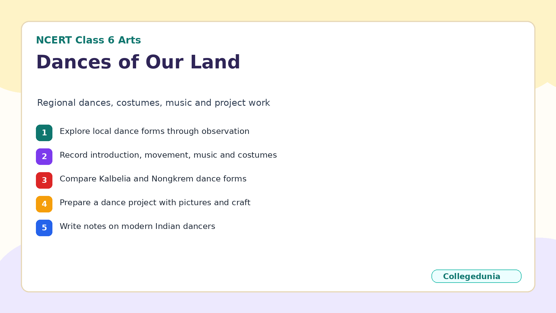 NCERT Solutions Class 6 Arts Chapter 15 Dances of Our Land PDF