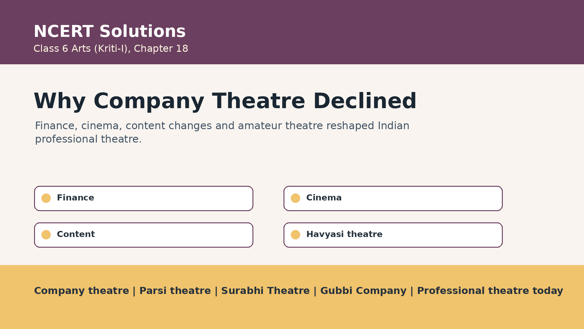 Decline and present situation of company theatre in India