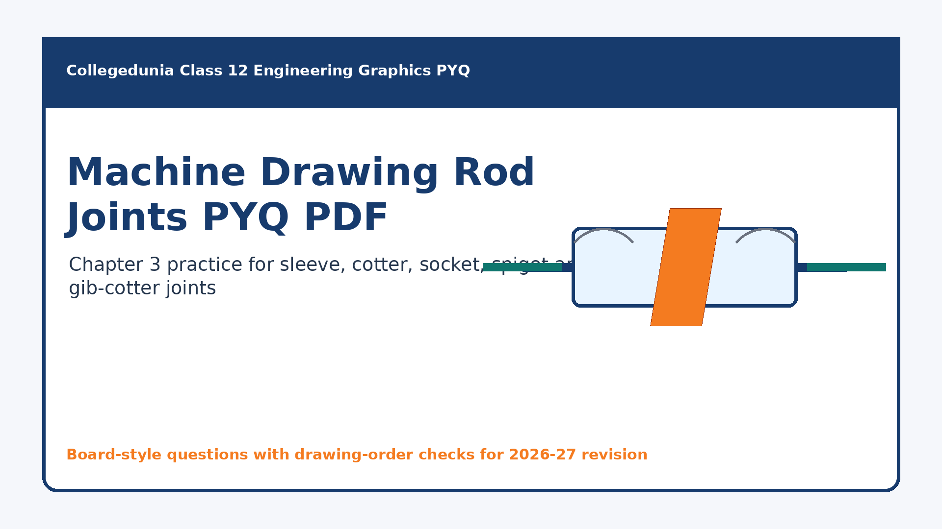Class 12 Engineering Graphics Machine Drawing Rod Joints PYQ PDF