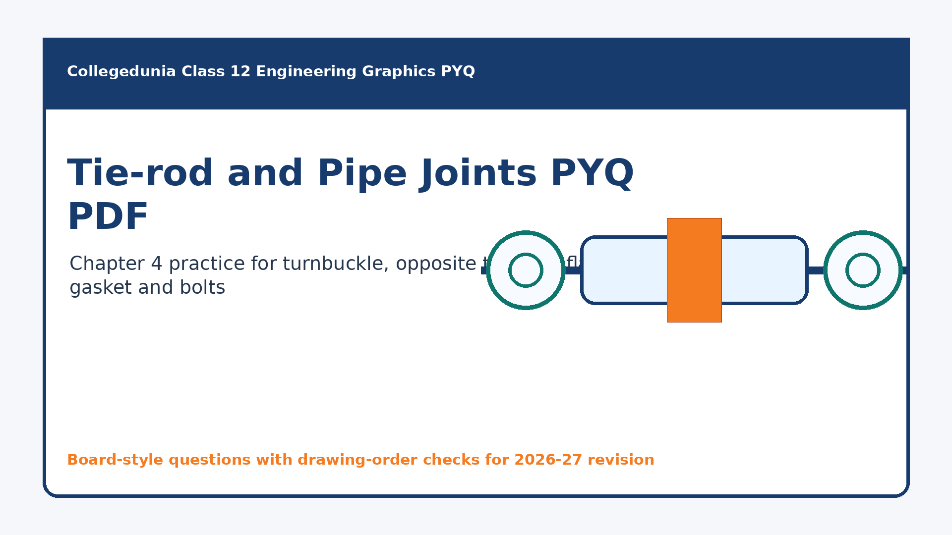 Class 12 Engineering Graphics Machine Drawing Tie-rod and Pipe Joints PYQ PDF