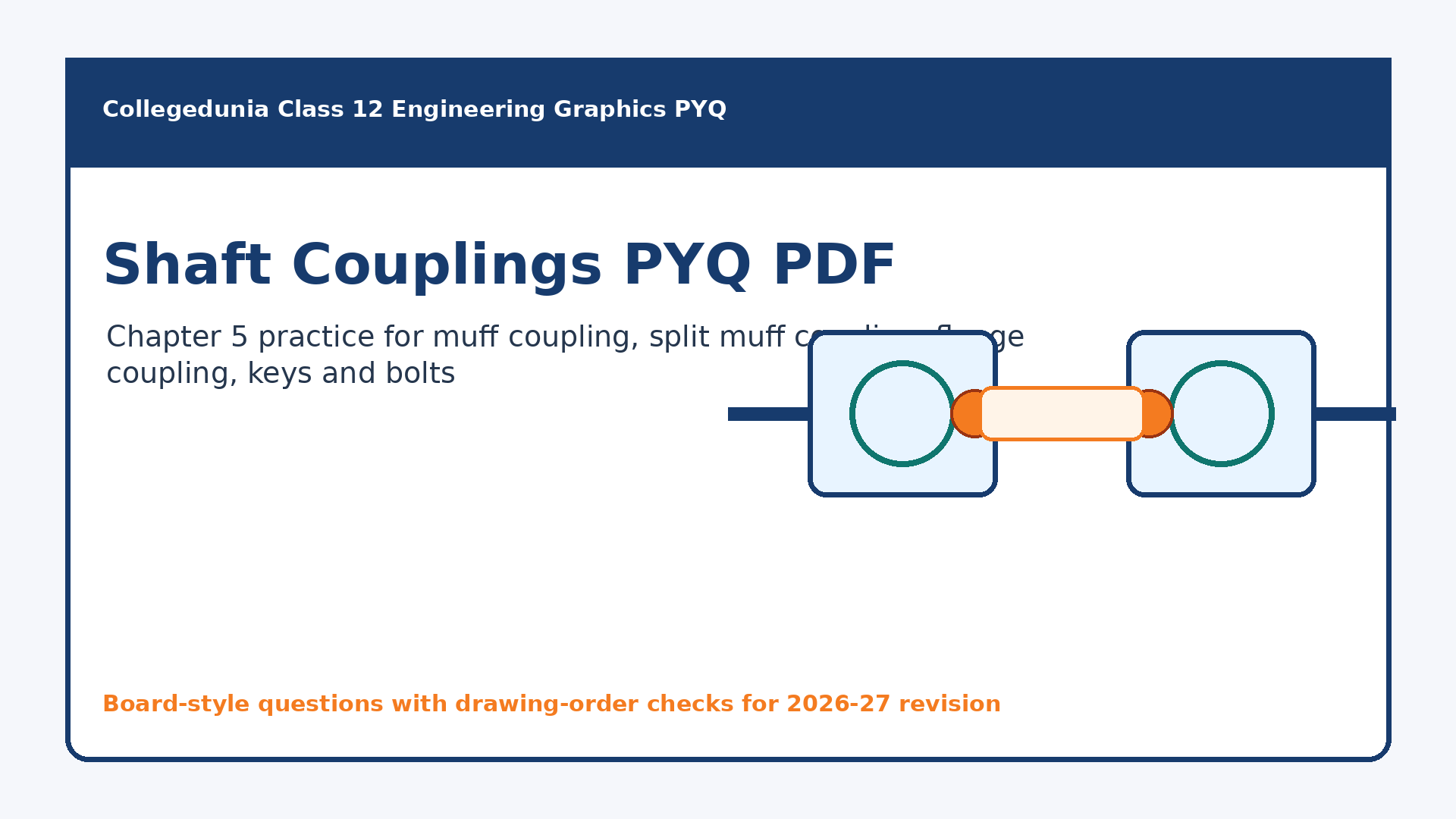 Class 12 Engineering Graphics Machine Drawing Shaft Couplings PYQ PDF