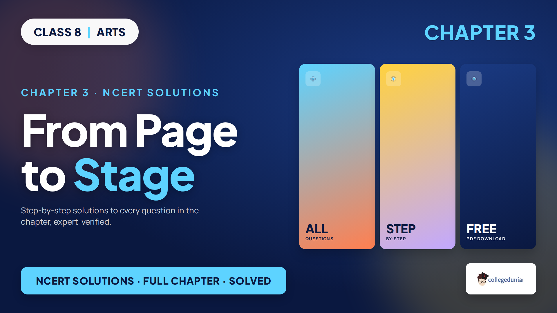 NCERT Solutions Class 8 Arts Kriti From Page to Stage