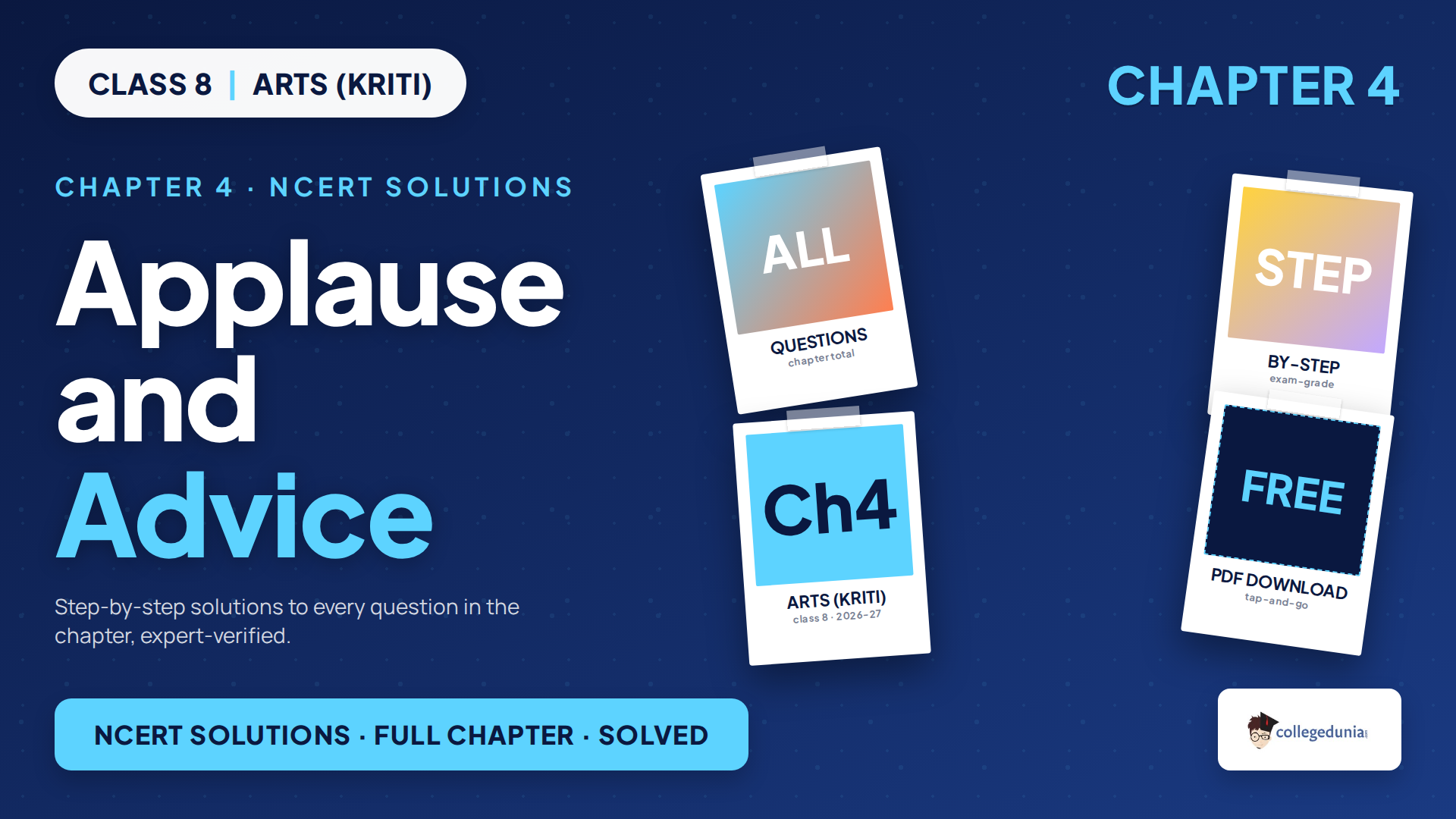 NCERT Solutions Class 8 Arts Kriti Chapter 4 Applause and Advice