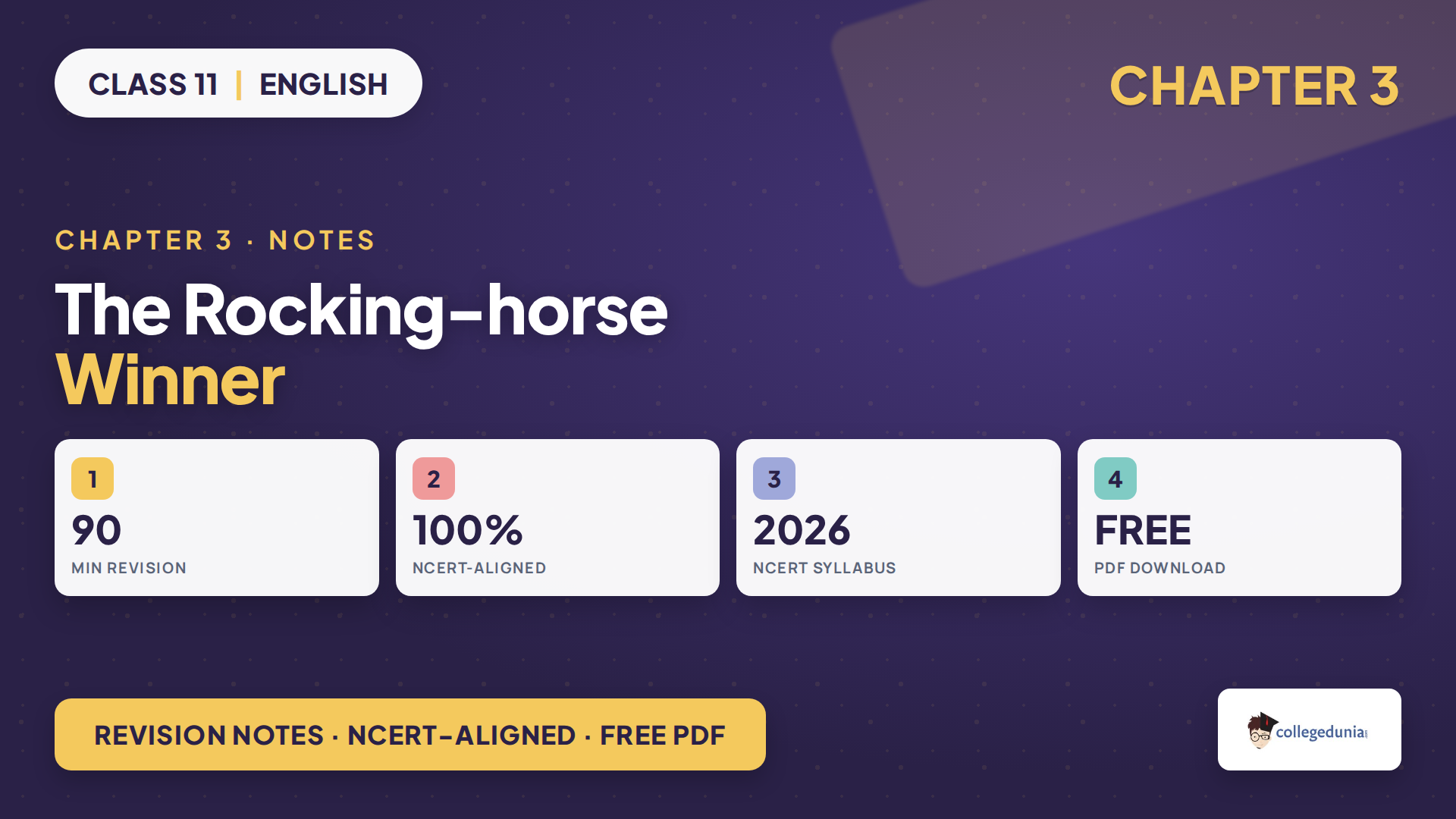 NCERT Class 11 English Woven Words The Rocking-horse Winner Notes