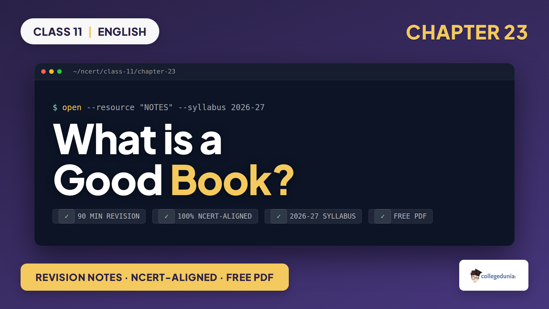 What is a Good Book Class 11 English Woven Words notes featured image