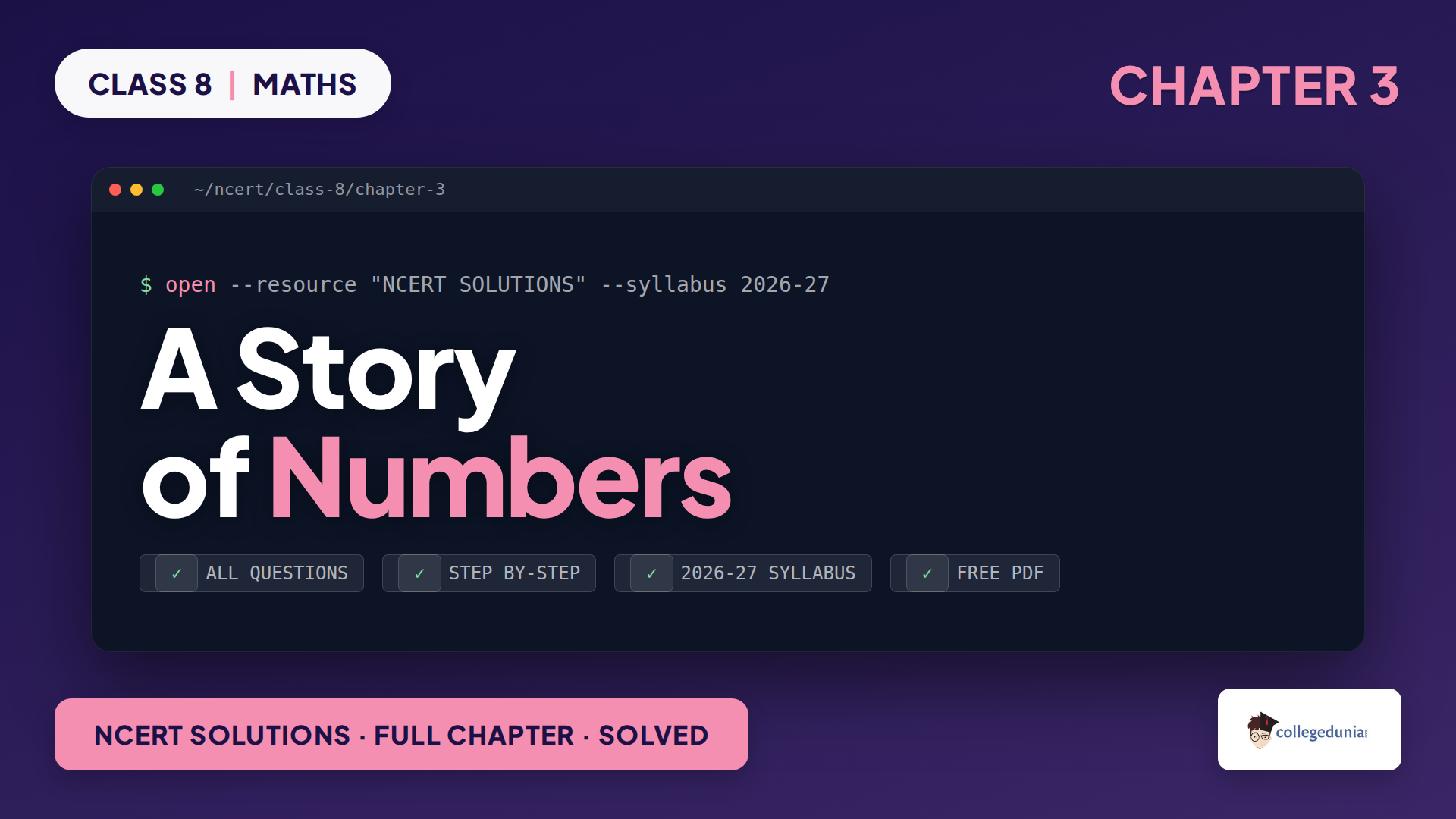 Class 8 Maths Part 1 Chapter 3 NCERT Solutions 2026-27