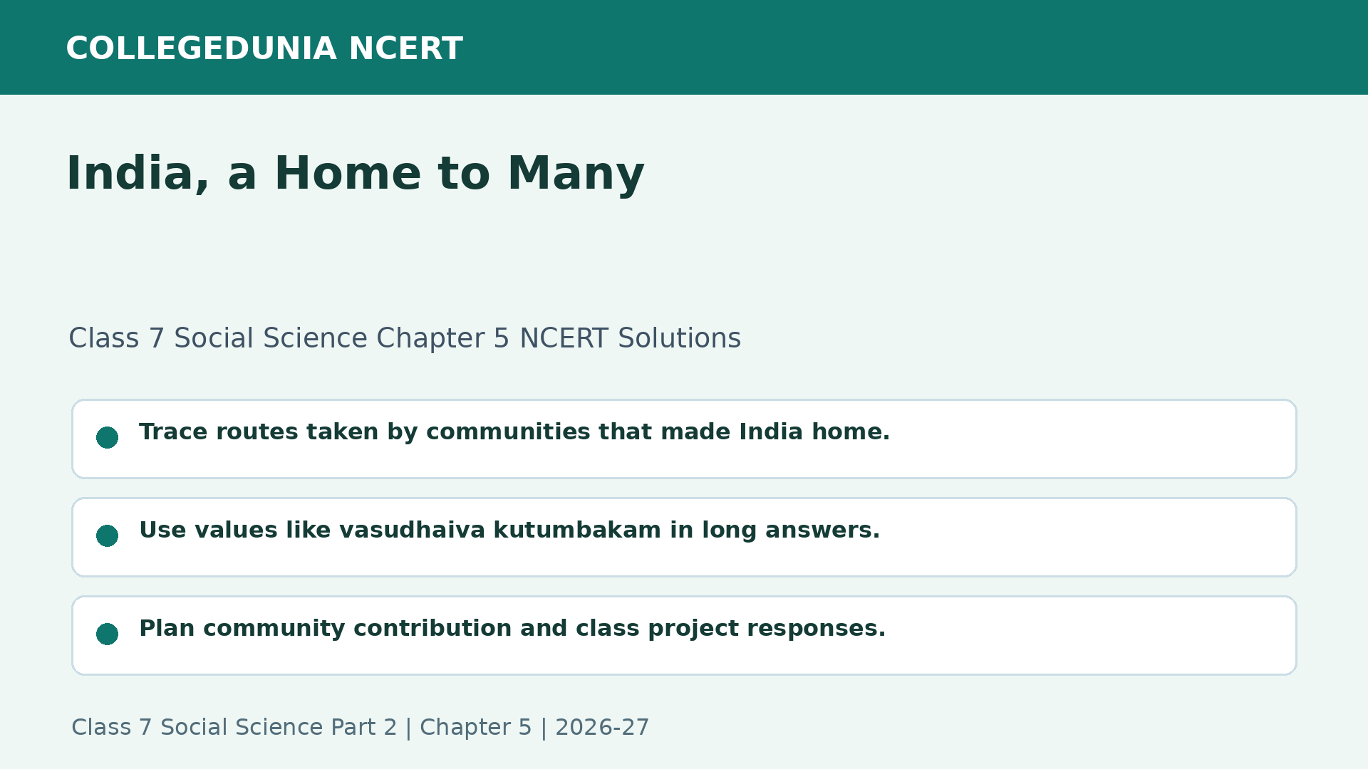 NCERT Solutions Class 7 Social Science Chapter 5 India a Home to Many