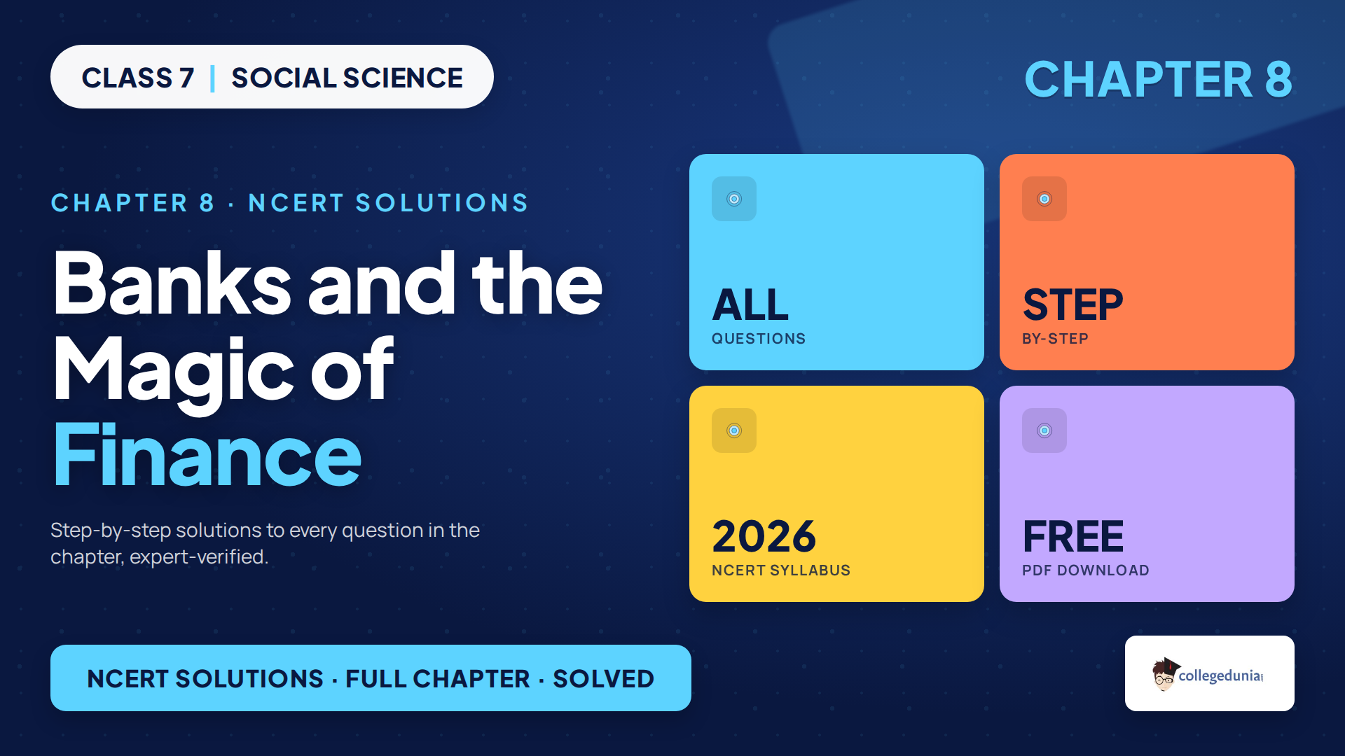 NCERT Solutions for Class 7 Social Science Chapter 8 Banks and the Magic of Finance