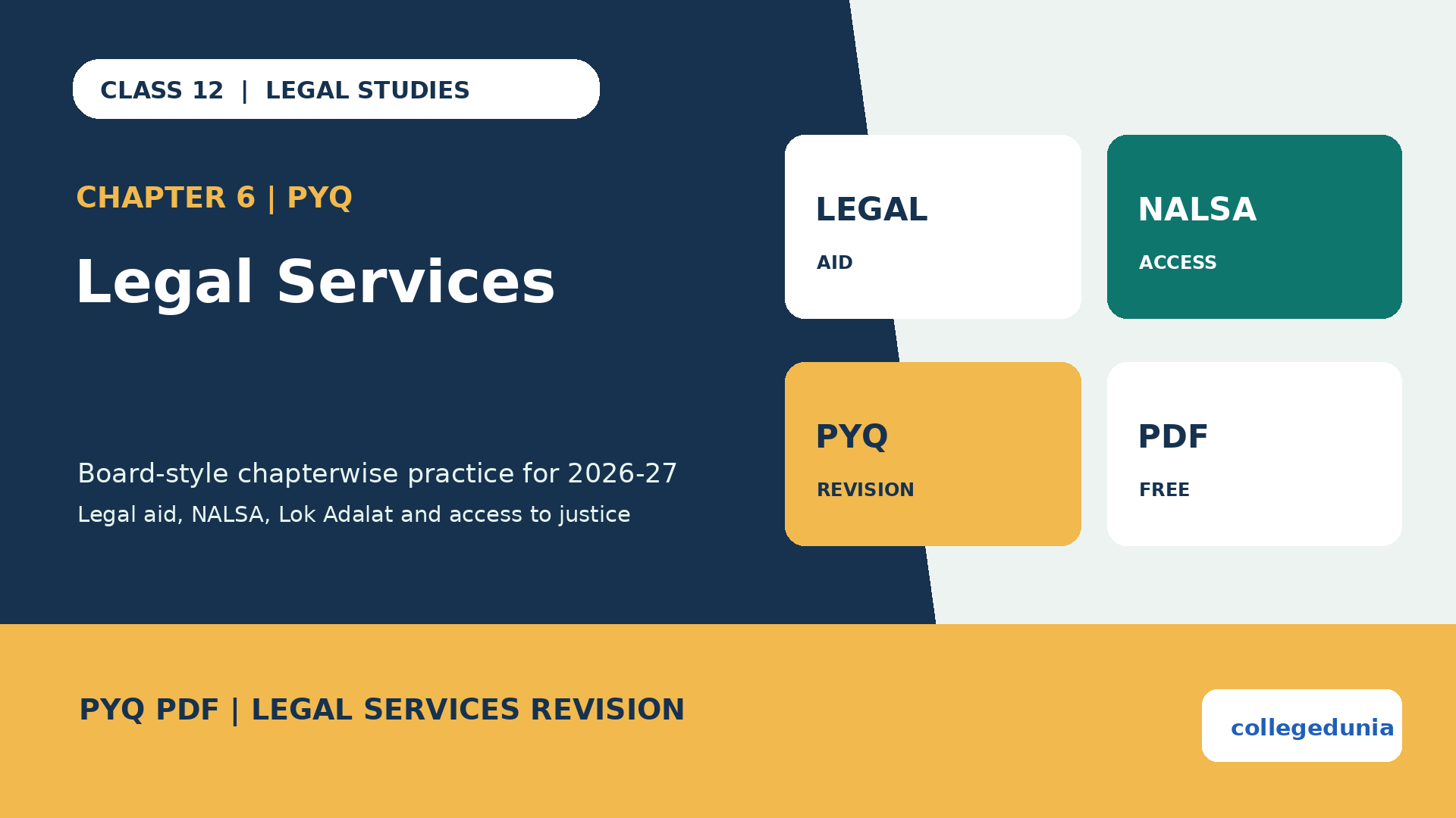 Class 12 Legal Studies Legal Services PYQ PDF