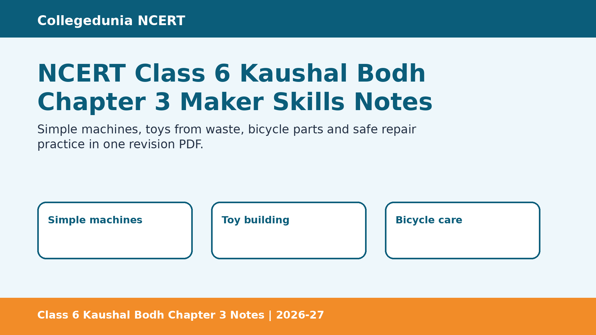 Class 6 Kaushal Bodh Maker Skills notes featured image