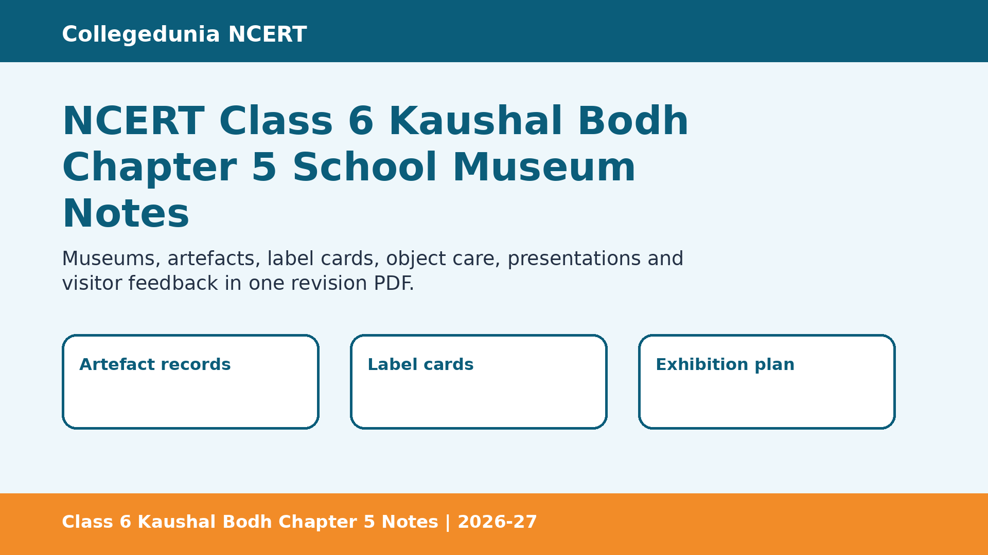 Class 6 Kaushal Bodh School Museum notes featured image