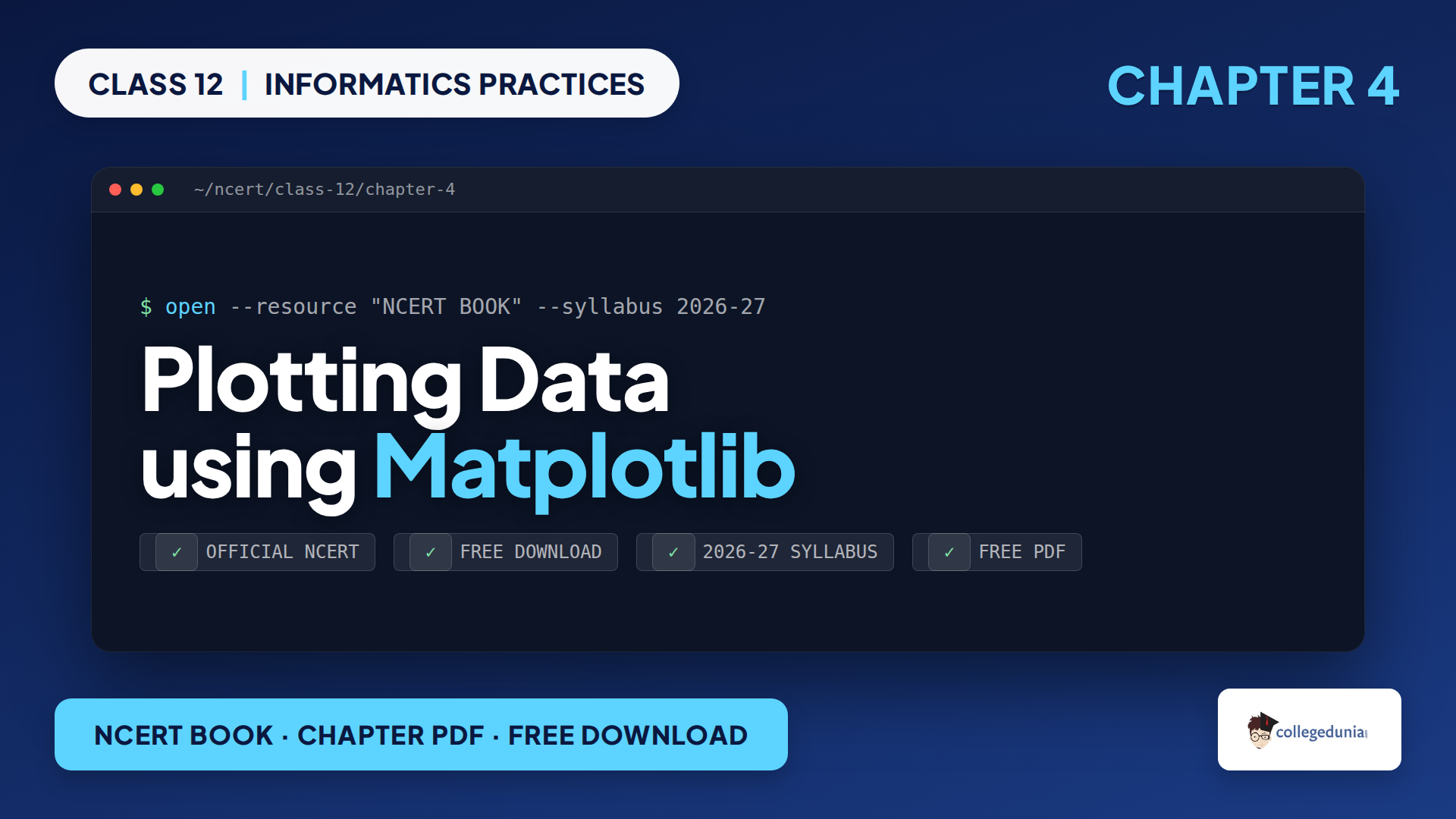 Class 12 Informatics Practices Chapter 4 Plotting Data using Matplotlib NCERT book PDF