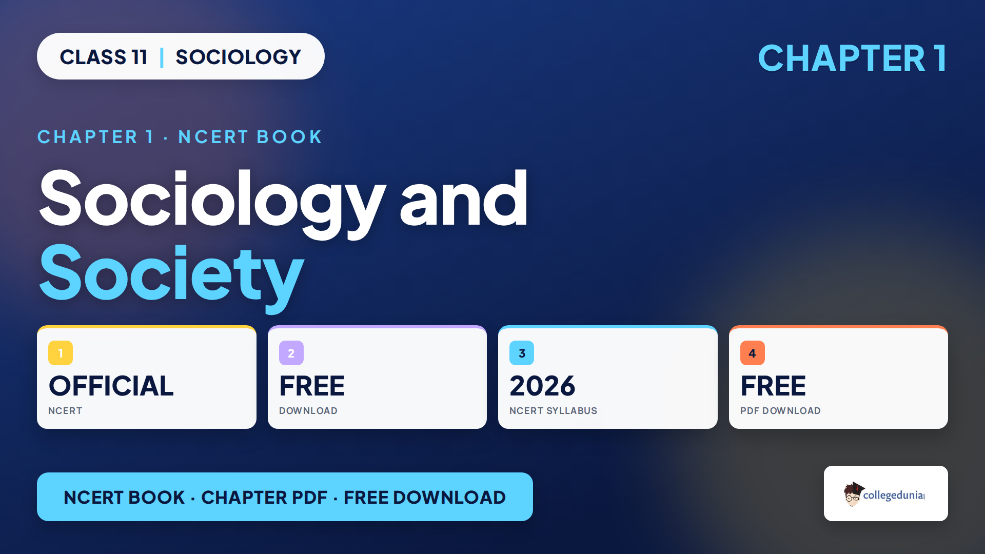 NCERT Class 11 Sociology Chapter 1 Sociology and Society book PDF
