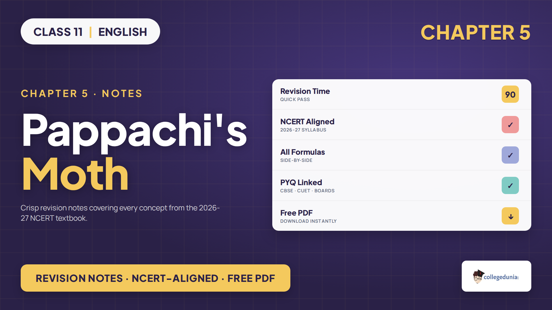 NCERT Class 11 English Woven Words Chapter 5 Pappachi's Moth book PDF