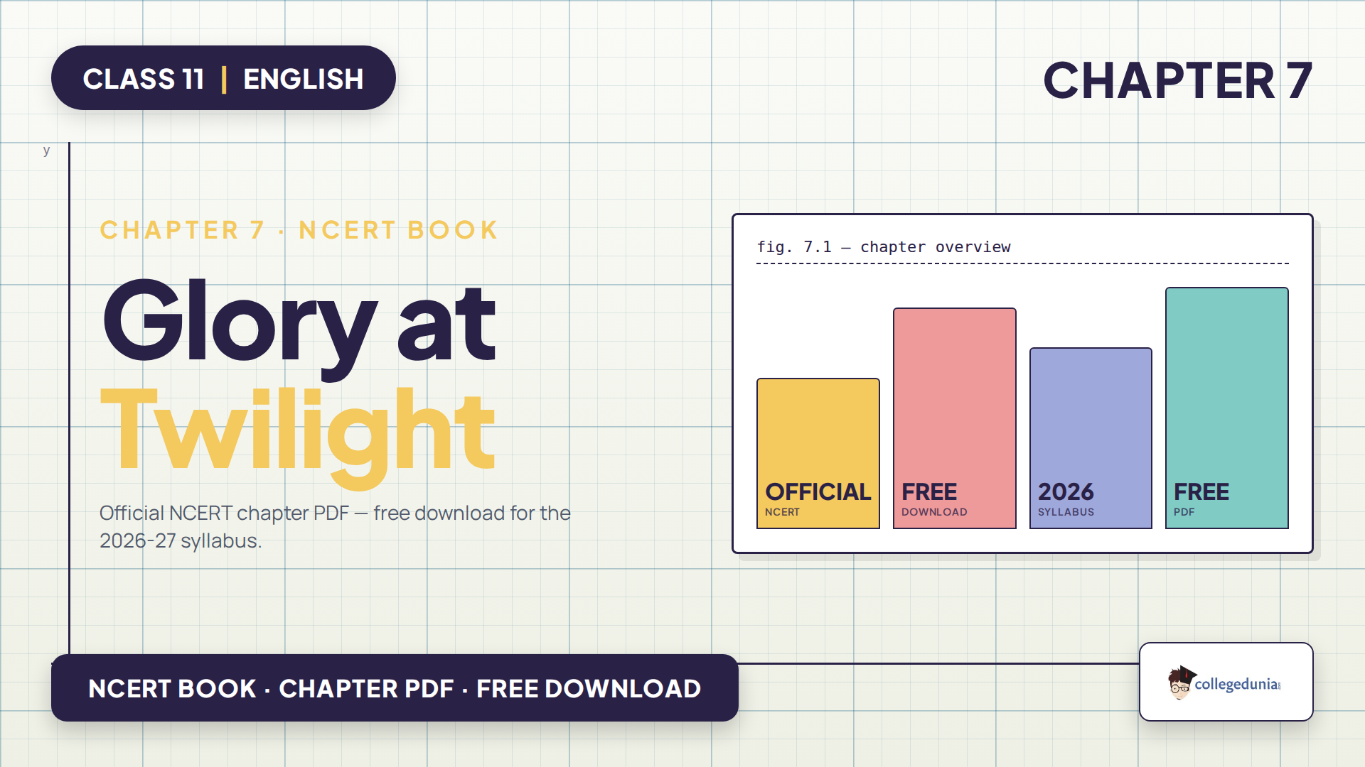 NCERT Class 11 English Woven Words Chapter 7 Glory at Twilight book PDF