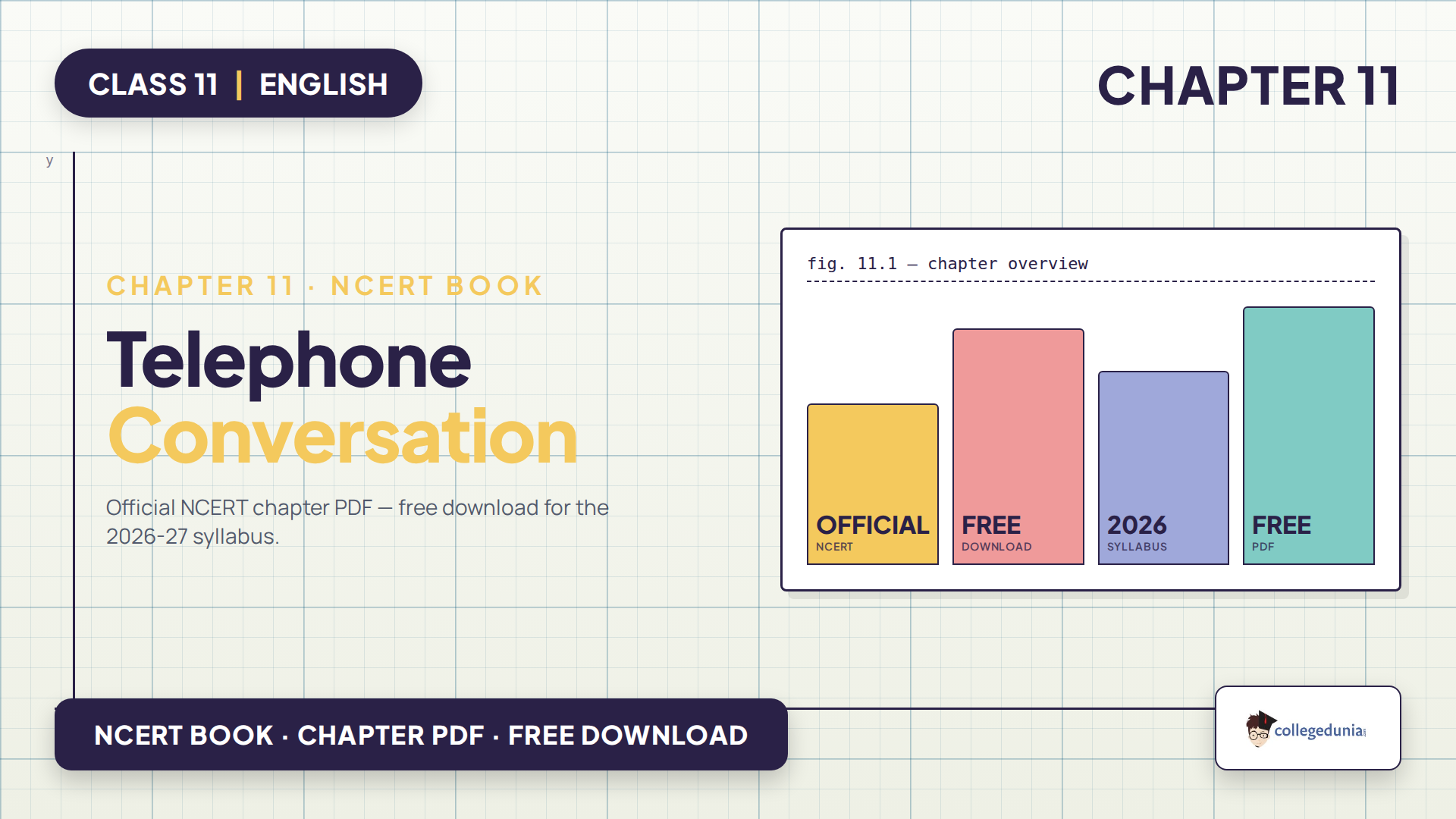 NCERT Class 11 English Woven Words Chapter 11 Telephone Conversation book PDF