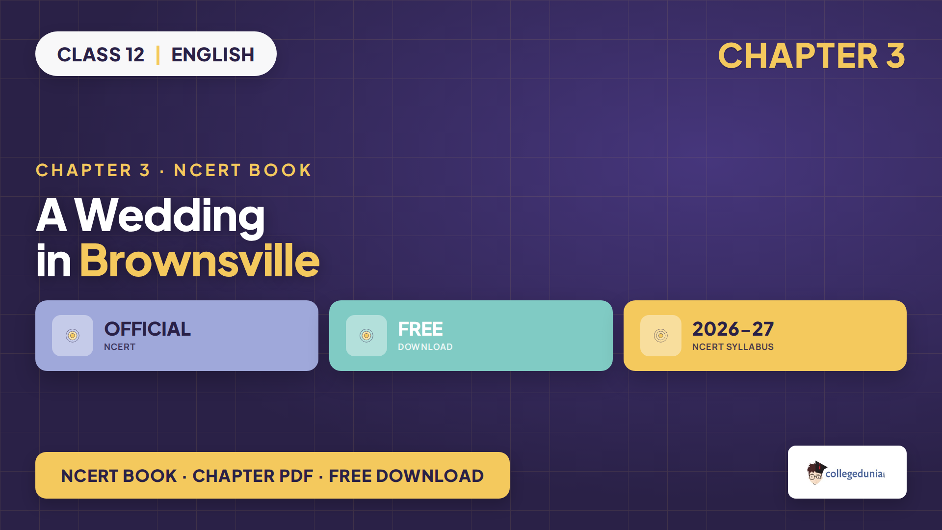 A Wedding in Brownsville Class 12 English NCERT Book PDF