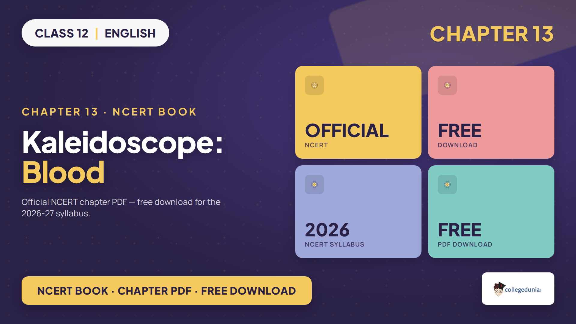 Class 12 English Supplementary Chapter 13 Blood NCERT book PDF