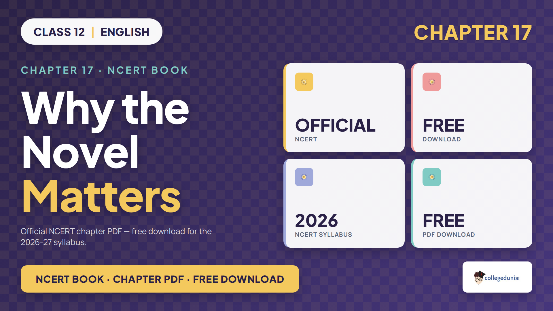 Why the Novel Matters Class 12 English NCERT Book PDF
