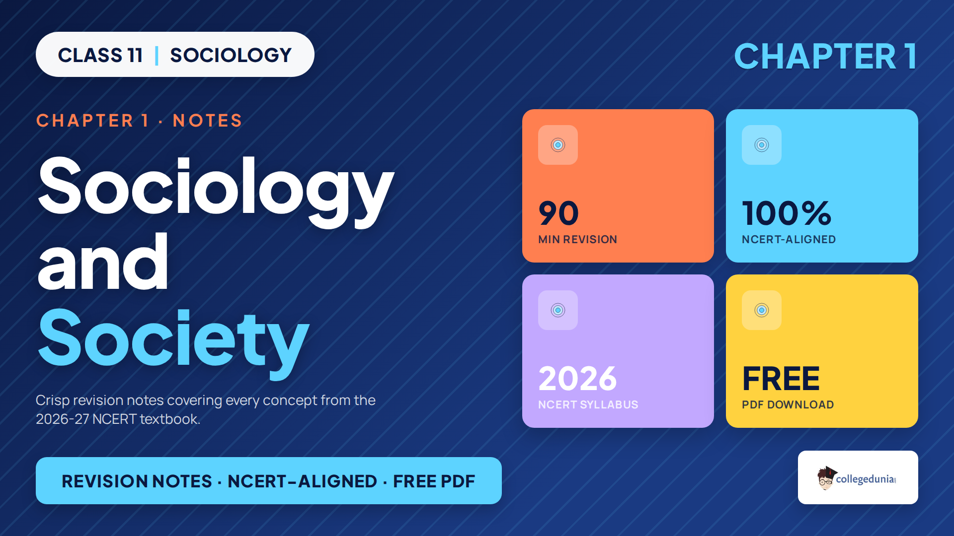 NCERT Class 11 Sociology Chapter 1 Sociology and Society Notes PDF