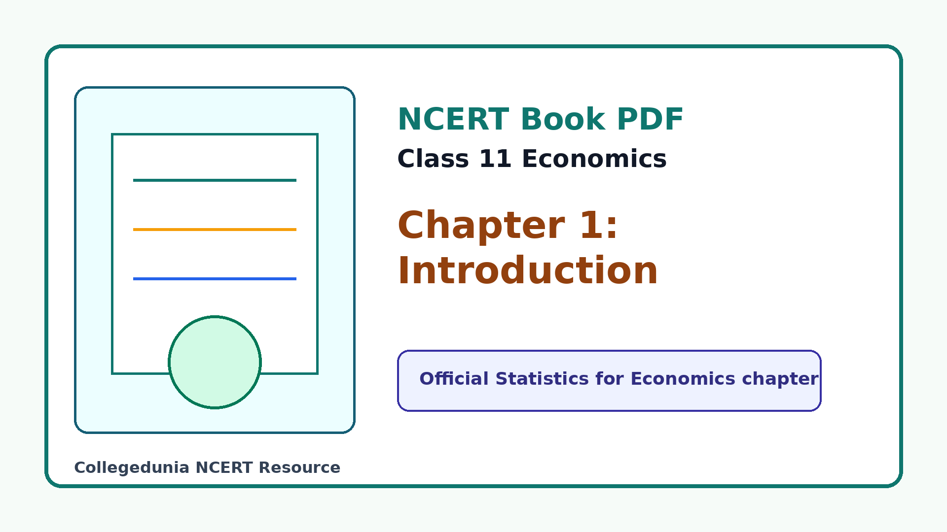 Class 11 Economics Chapter 1 Introduction NCERT book PDF