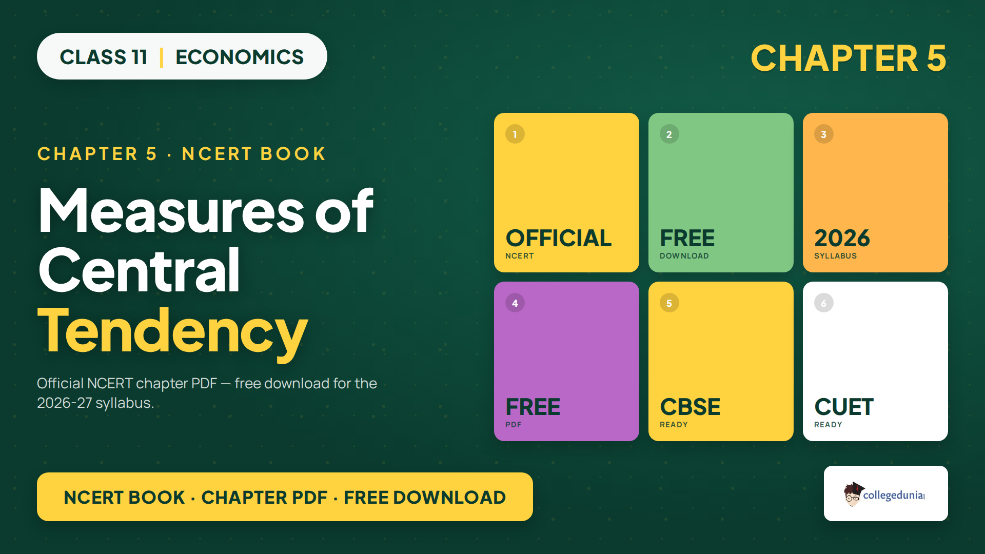 Class 11 Economics Chapter 5 Measures of Central Tendency NCERT book PDF