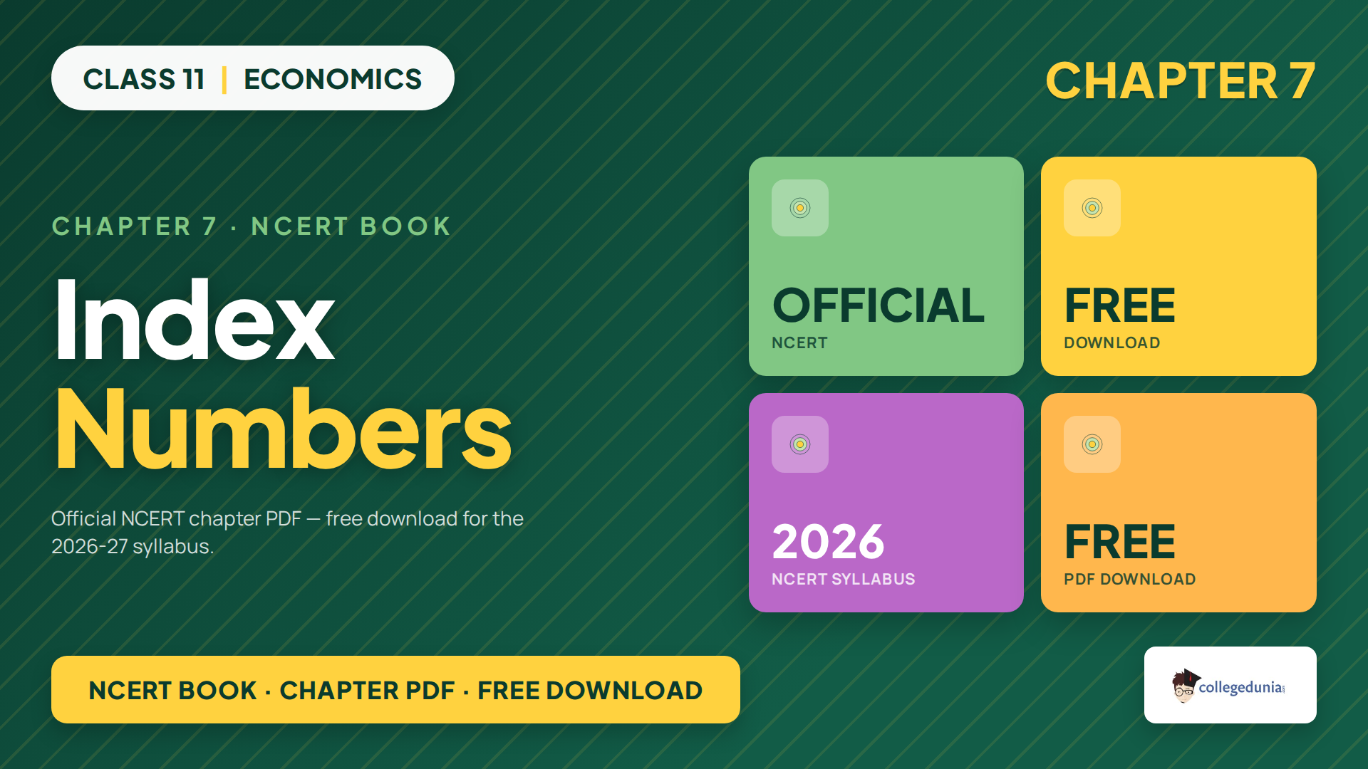 Class 11 Economics Chapter 7 Index Numbers NCERT book PDF