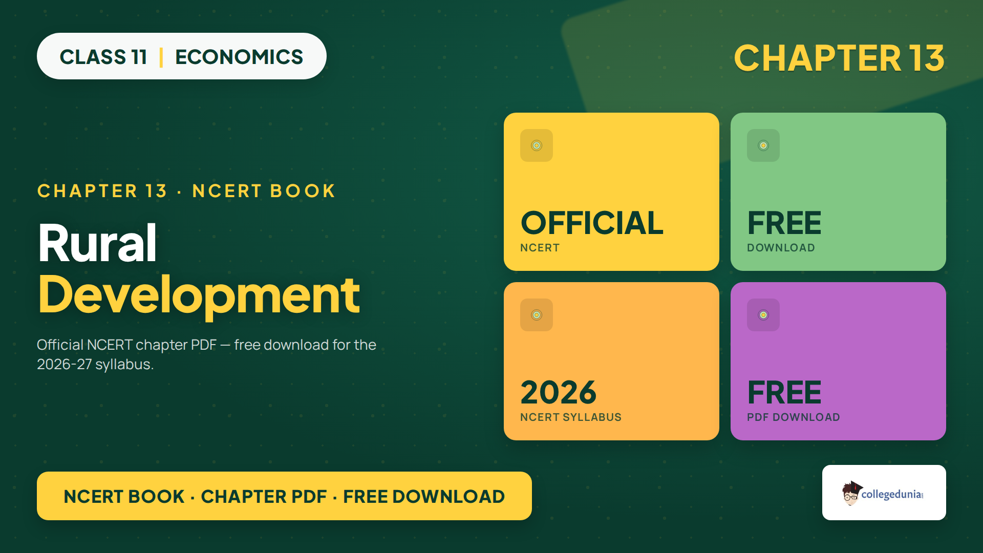 Class 11 Economics Chapter 13 Rural Development NCERT book PDF