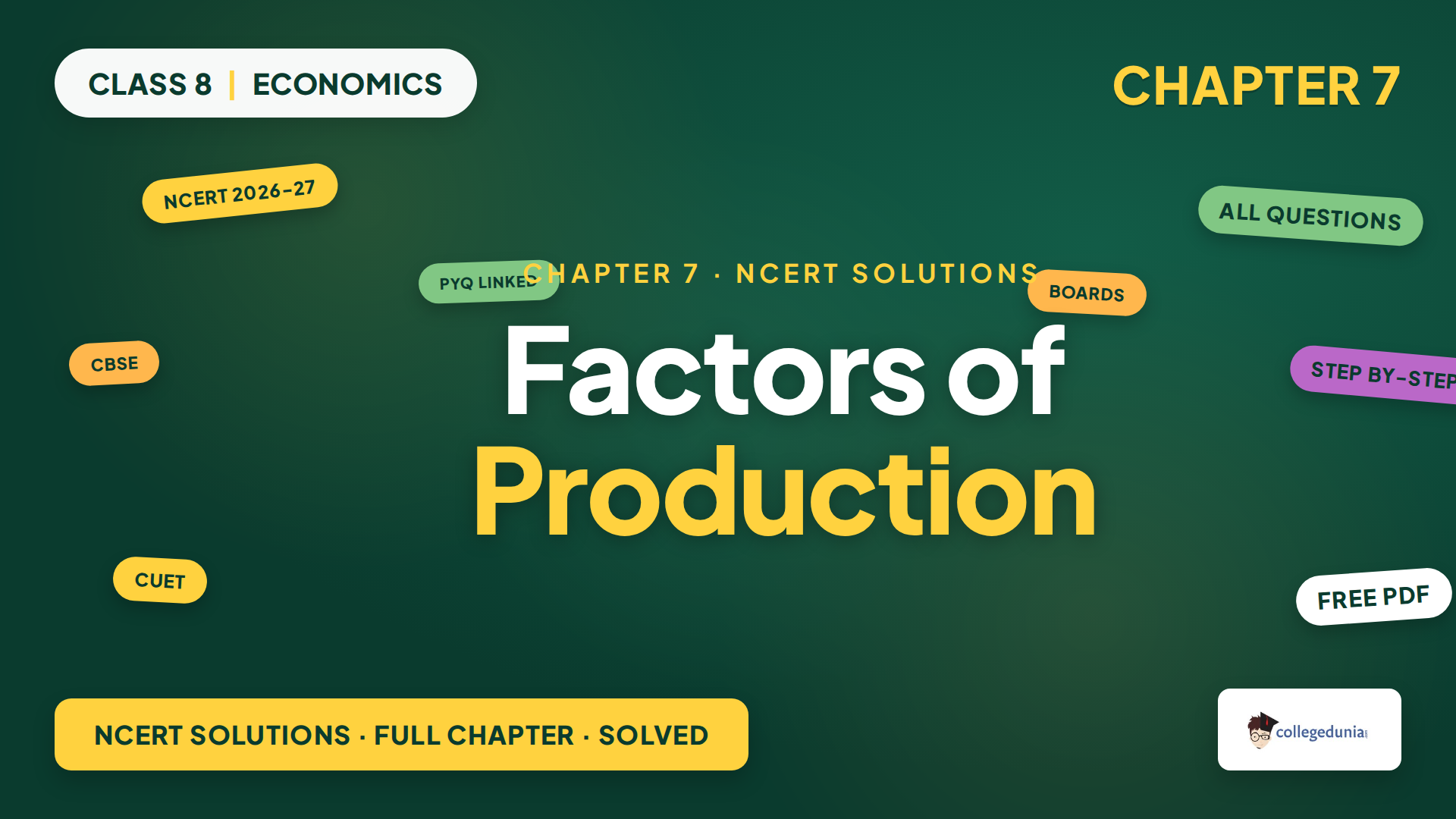 NCERT Solutions Class 8 Social Science Chapter 7 Factors of Production