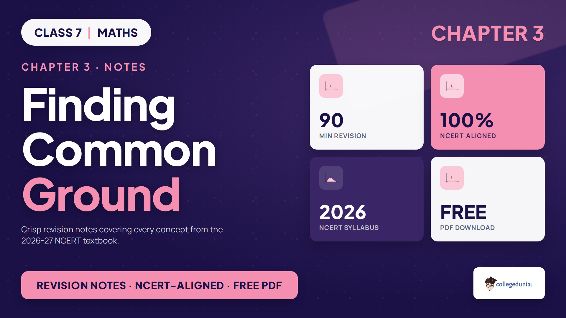 Class 7 Maths Finding Common Ground notes for 2026-27