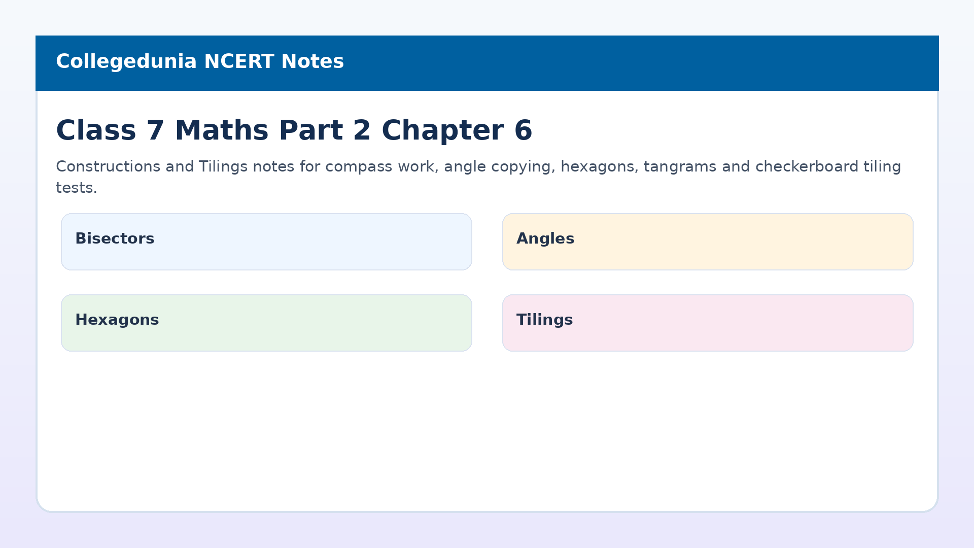 Class 7 Maths Constructions and Tilings notes for 2026-27