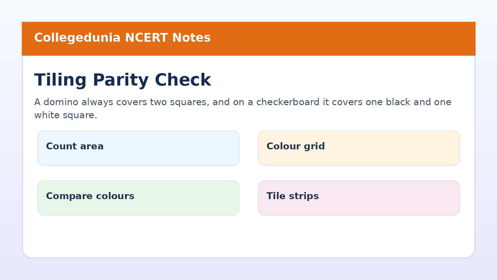 Checkerboard tiling parity test for Class 7 Maths Chapter 6