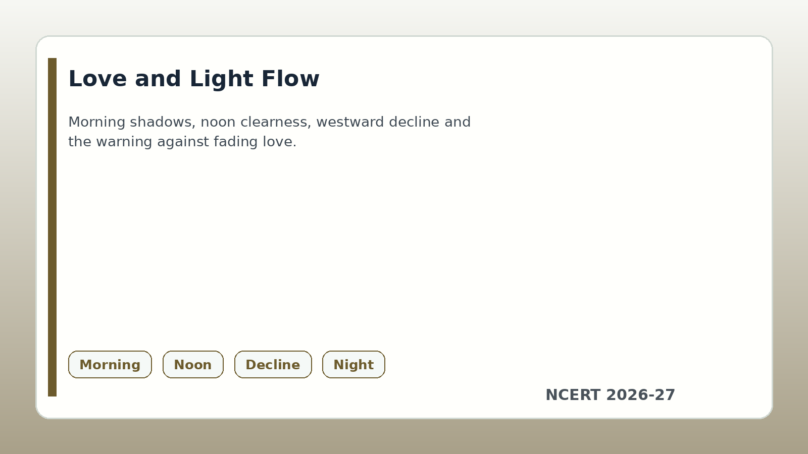 A Lecture upon the Shadow love and light flow for Class 12 English handwritten notes