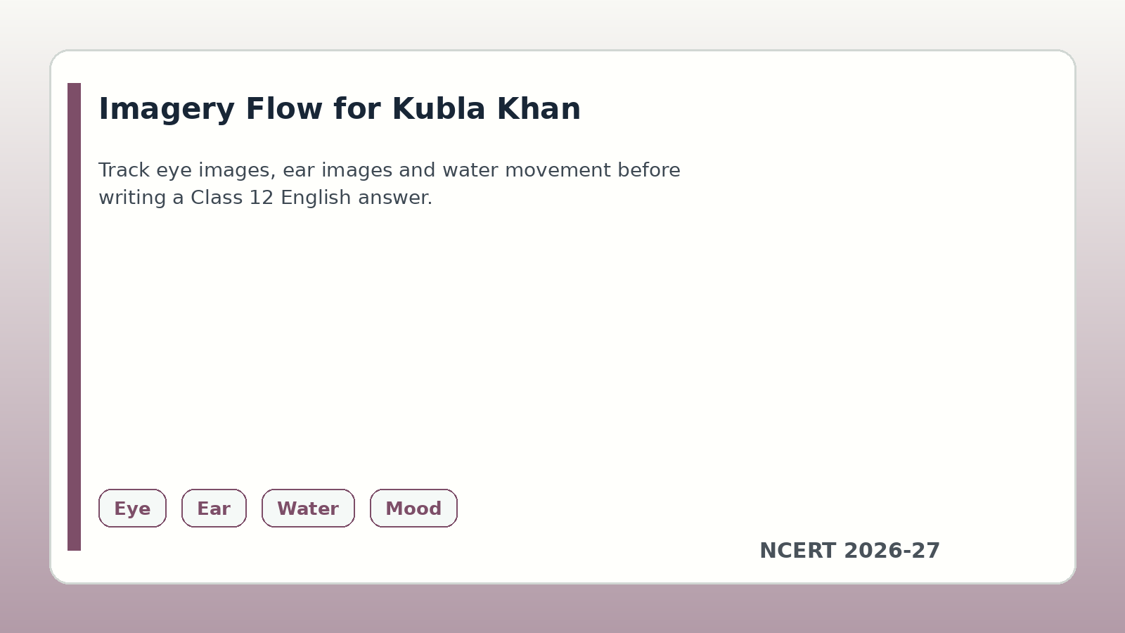 Kubla Khan imagery flow for Class 12 English handwritten notes