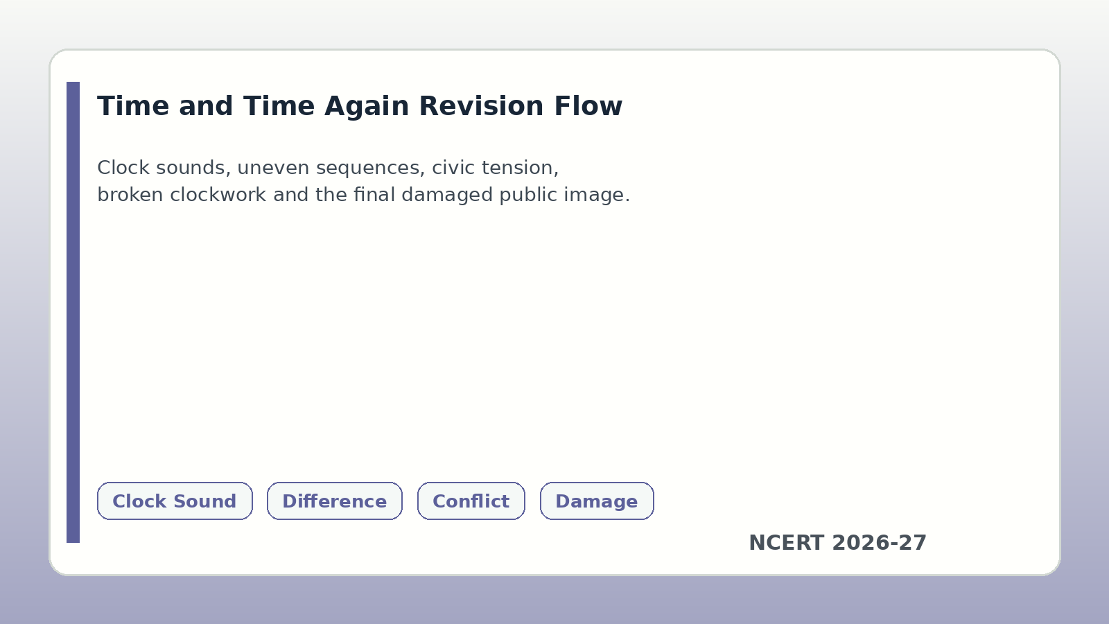 Time and Time Again revision flow for Class 12 English handwritten notes