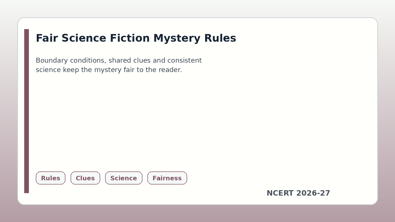 Fair science fiction mystery rules for On Science Fiction handwritten notes