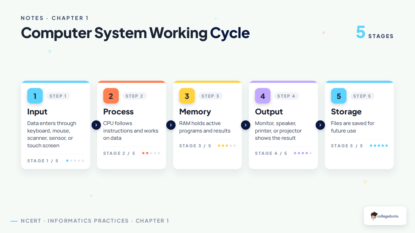 Computer system input process memory output storage flow