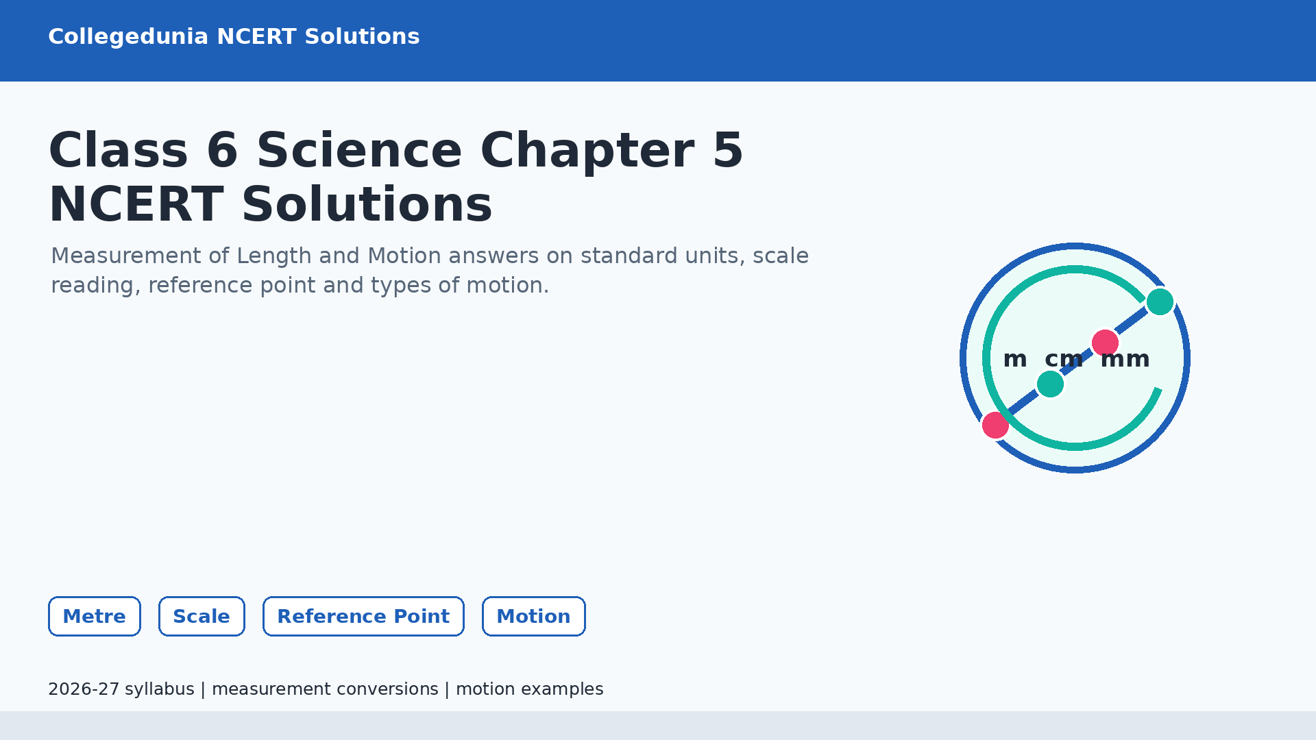 Class 6 Science Chapter 5 Measurement of Length and Motion NCERT Solutions 2026-27
