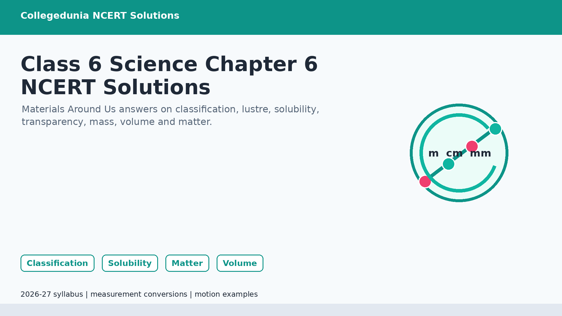 Class 6 Science Chapter 6 Materials Around Us NCERT Solutions 2026-27