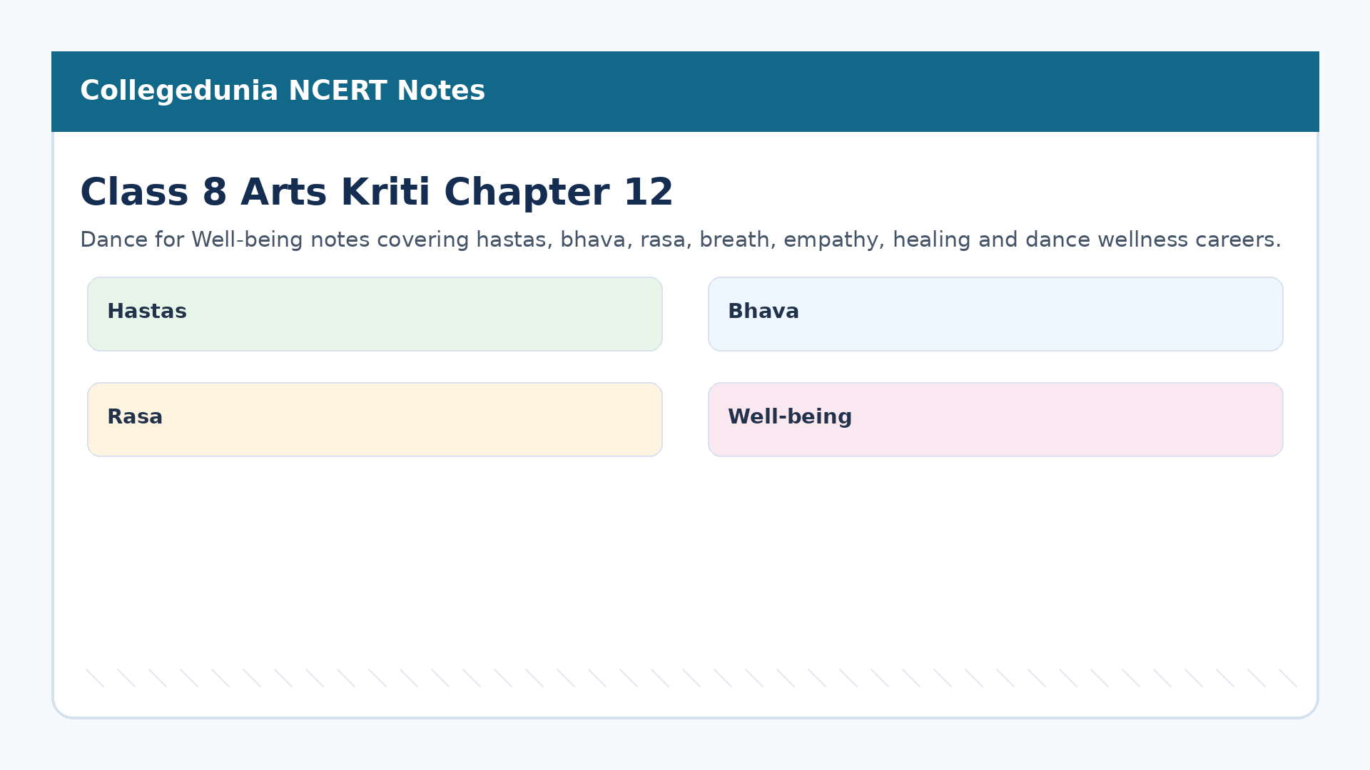 NCERT Notes Class 8 Arts Kriti Chapter 12 Dance for Well-being