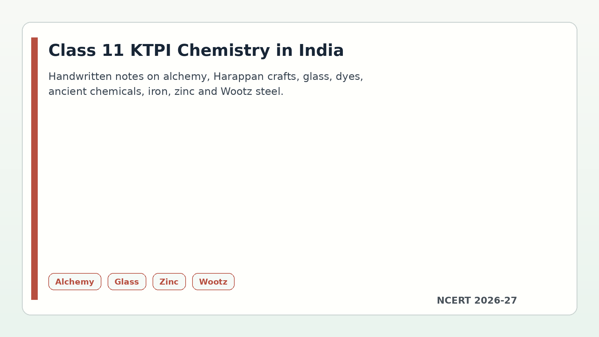 Class 11 KTPI Chemistry in India handwritten notes 2026-27