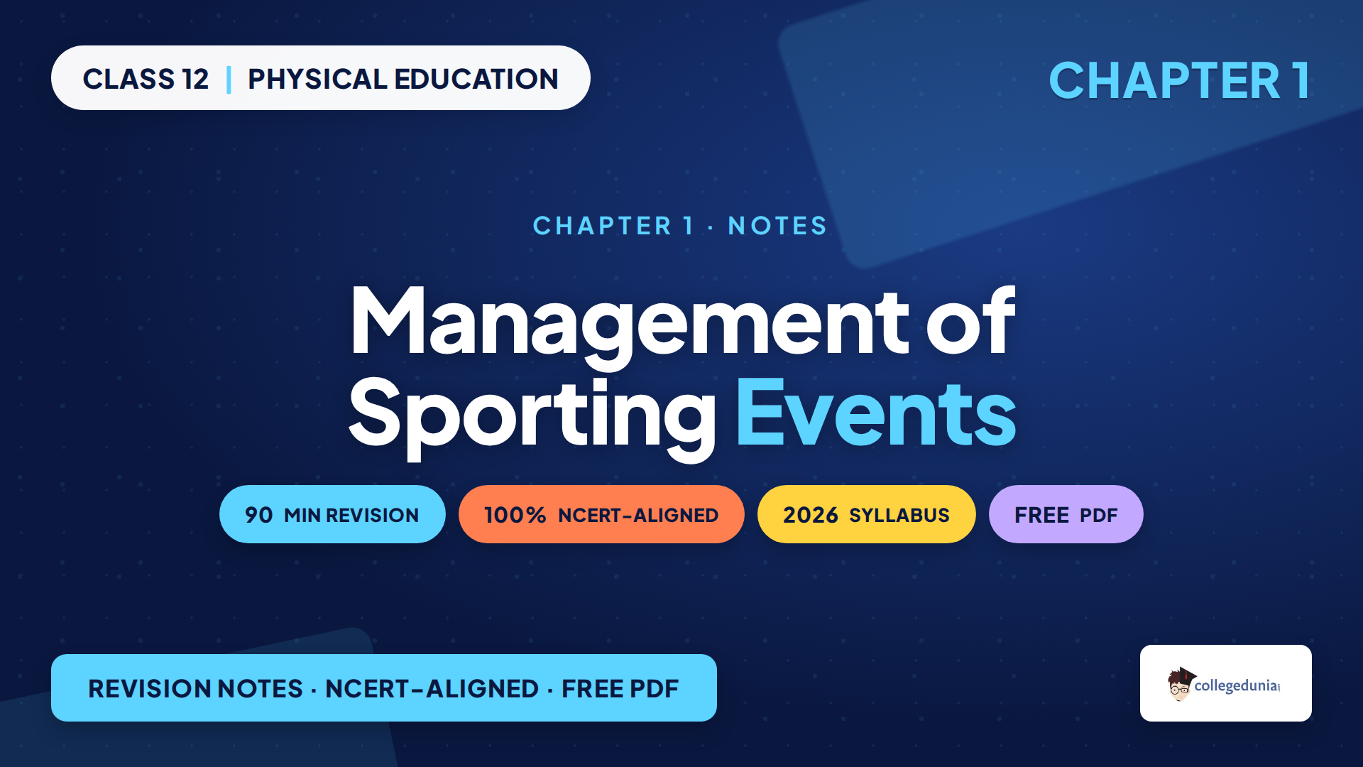 Class 12 Physical Education Management of Sporting Events notes
