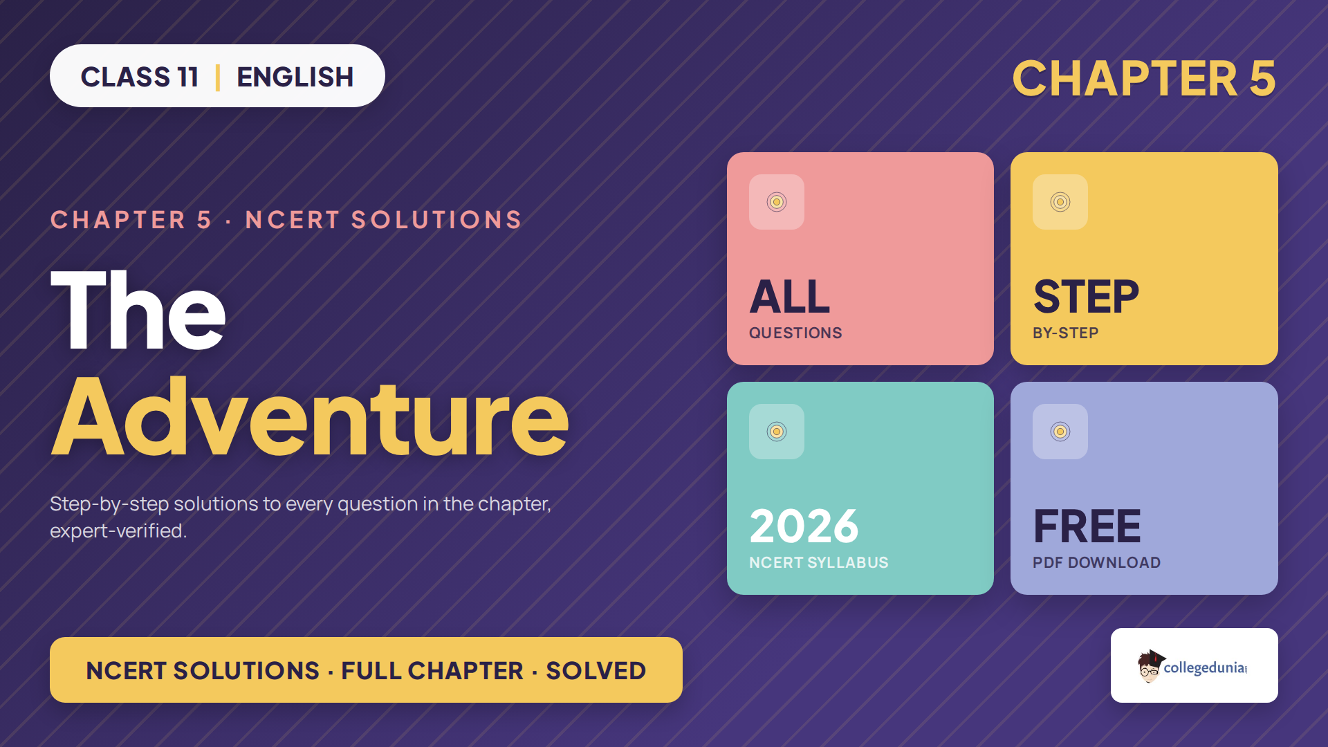 Class 11 English Chapter 5 The Adventure NCERT Solutions 2026-27