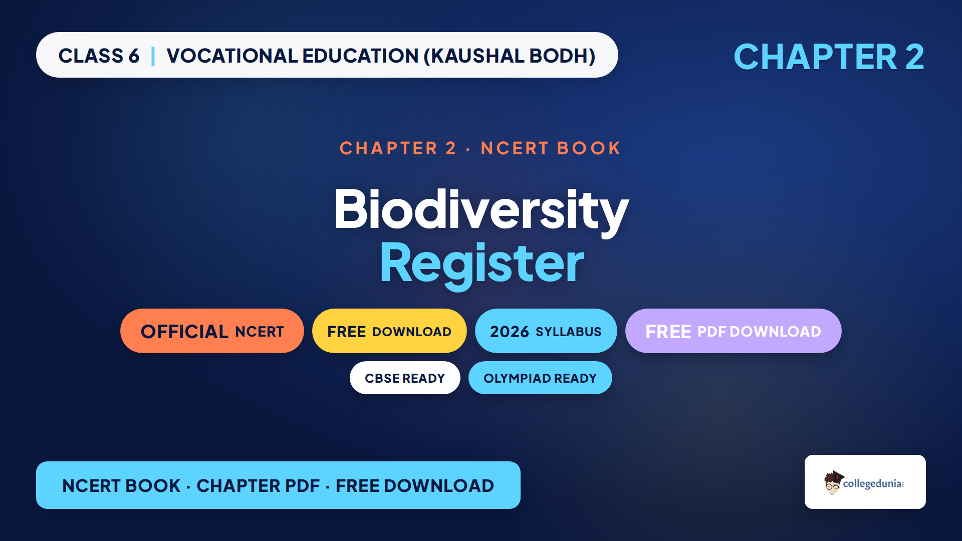 Biodiversity Register Class 6 Kaushal Bodh NCERT Book PDF