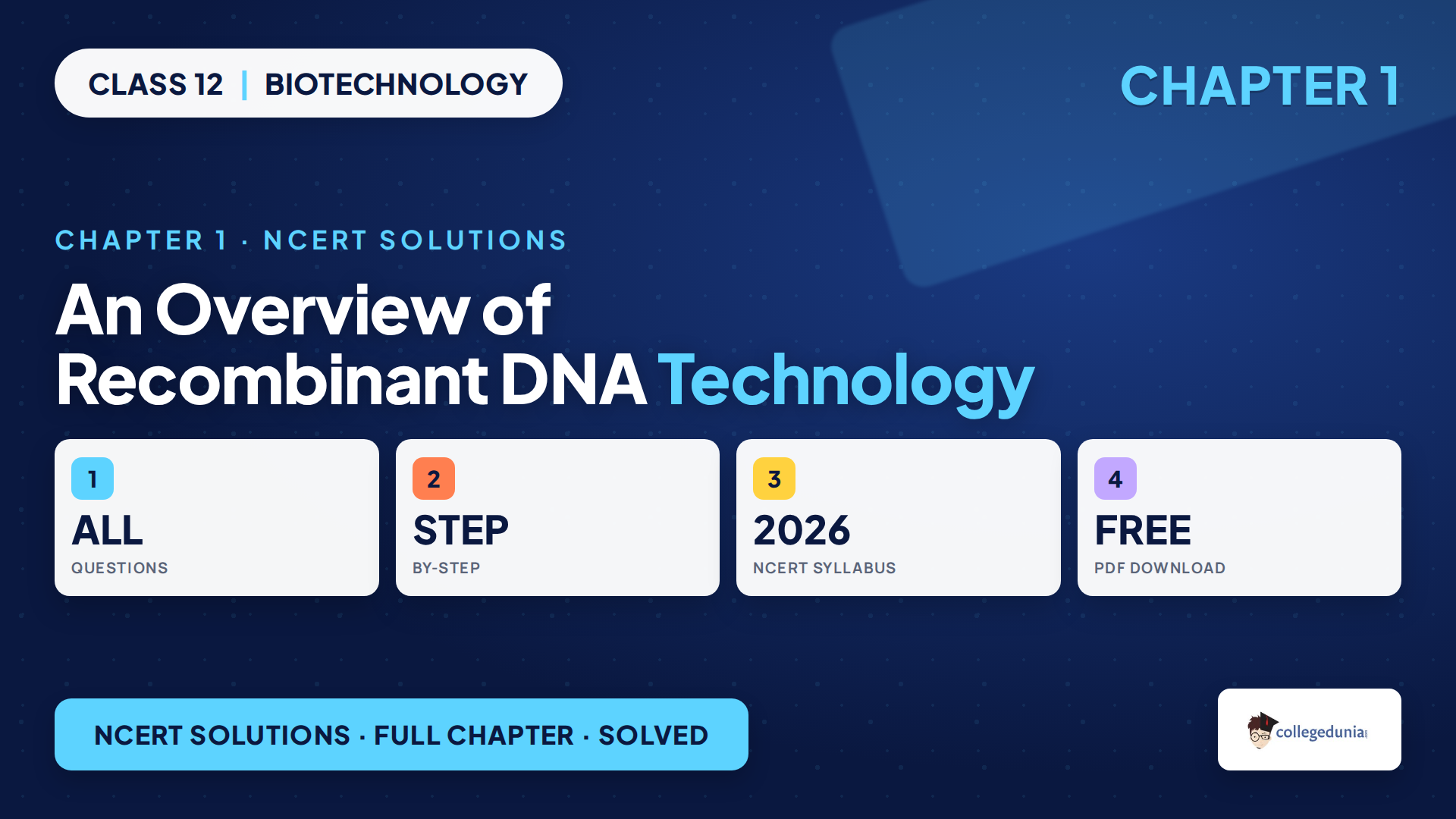 Class 12 Biotechnology Chapter 1 NCERT Solutions featured image
