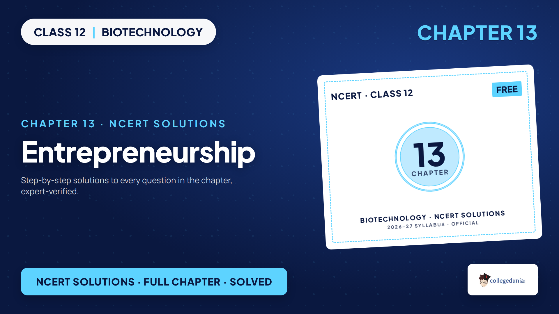 Entrepreneurship Class 12 Biotechnology NCERT Solutions