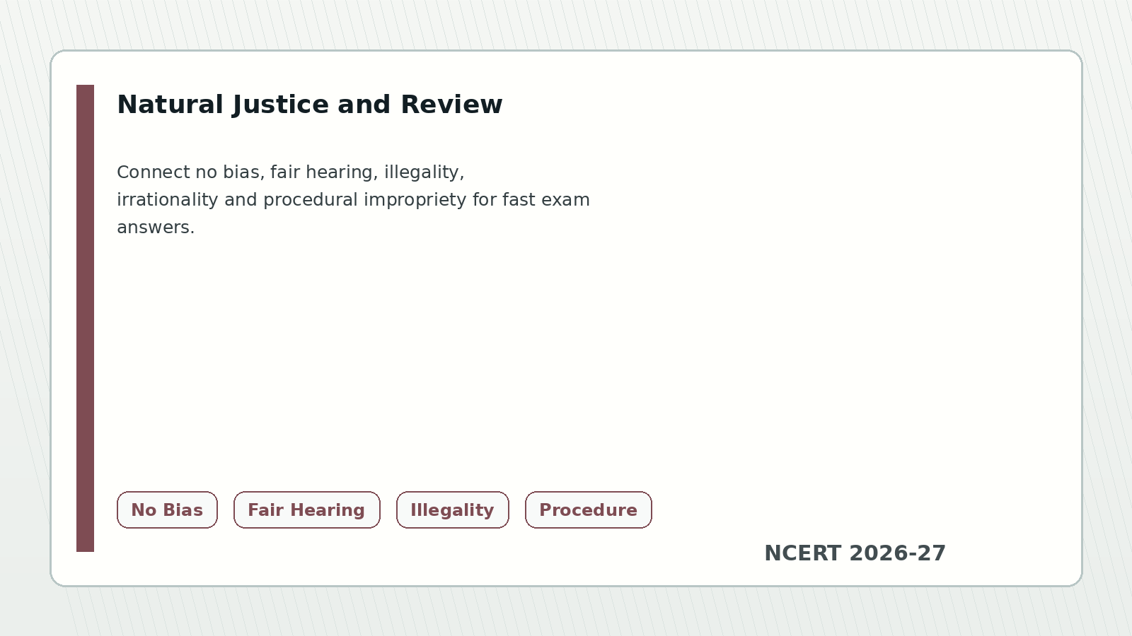 Class 11 Legal Studies natural justice and judicial review chart